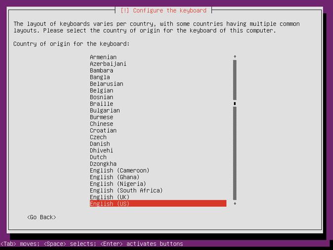 Ubuntu Server 14.04 layout of keyboard varies per country