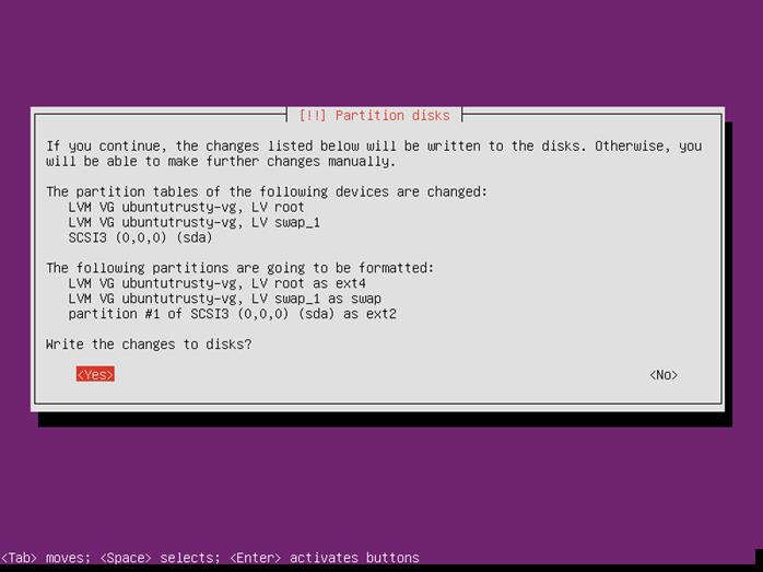 Ubuntu Server 14.04 end of partition LVM