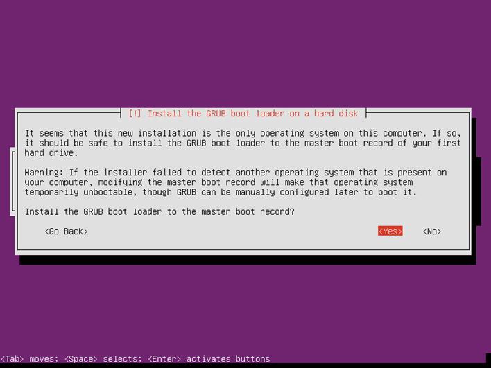 Ubuntu Server 14.04 install boot loader